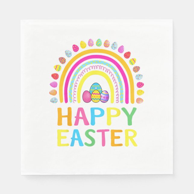 Glad Påskharen Påskägg Jakt Påsk Kvinnor Gi Pappersservett (Framsidan)