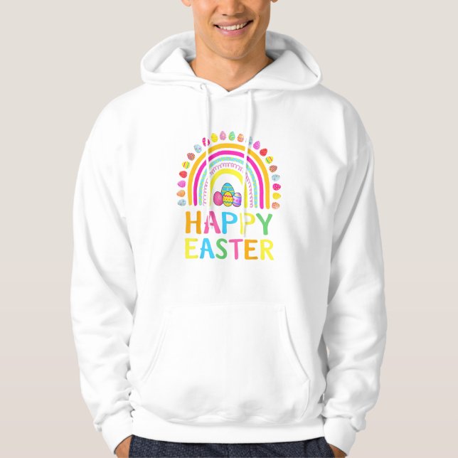 Glad Påskharen Påskäggjakt Påsk Kvinnor Gi Hoodie (Framsida)