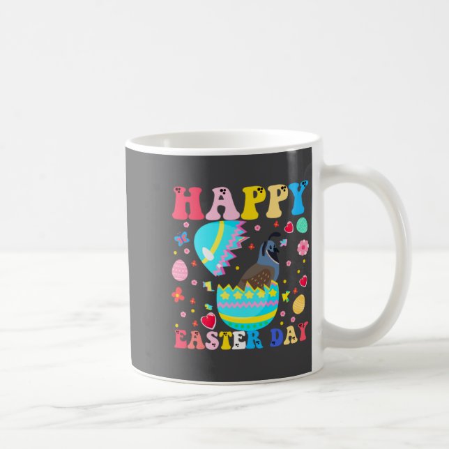 Glad Påskharen Vaktel Påskdagen Groovy  Kaffemugg (Höger)
