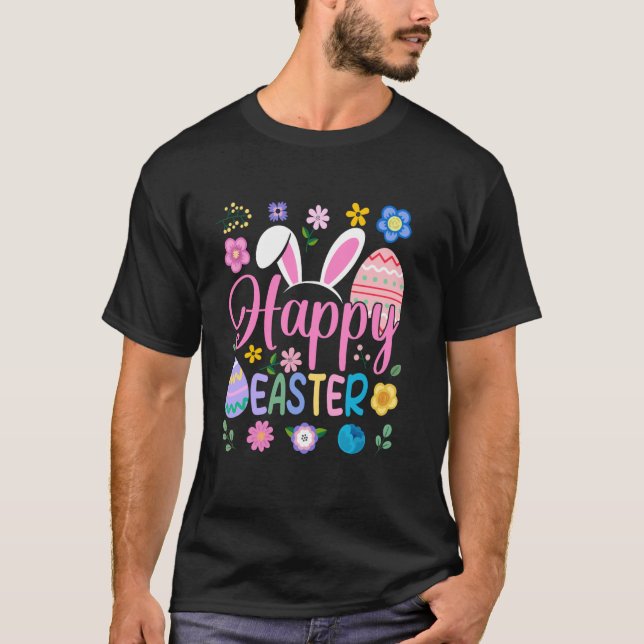 Glad Påskharen Vår Påskägg Påskpresenter  T Shirt (Framsida)