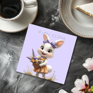 Glad Påskkel Hare Ägg Lavendelband Pappersservett