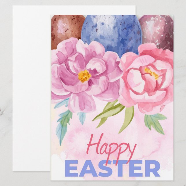 Glad påskkort julkort (Fram/baksida)