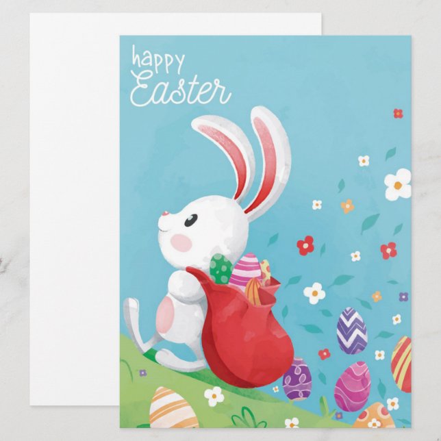 Glad påskkort julkort (Fram/baksida)