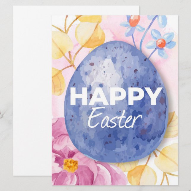 Glad påskkort julkort (Fram/baksida)