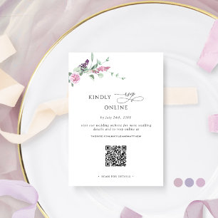 Glad Pastell Blommig  Boka Online, QR-kod Tilläggskort