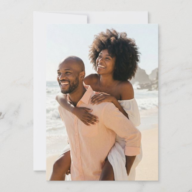 Glad Pastell Strand Foto Inbjudningar (Framsida)