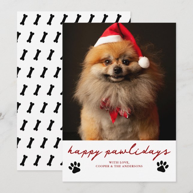 Glad Pawlidags Husdjur Hund Foto Jul  Julkort (Fram/baksida)