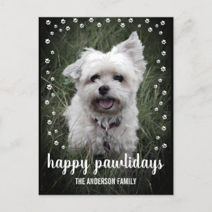 Glad Pawlidays Foto Modern Jul Hund Helg Vykort