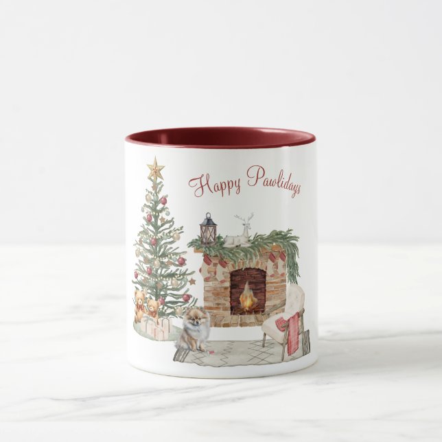 Glad Pawlidays Hunddesign - Pomeranian Mugg (Center)