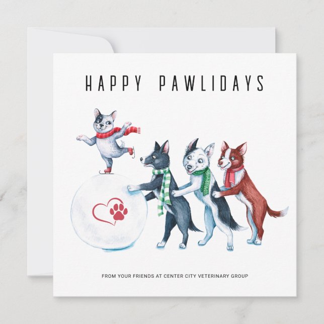 Glad Pawlidays Veterinär Semester Julkort (Framsida)