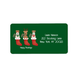 Glad Pawlidays Welsh Wire Fox Terrier Hund Adressetikett