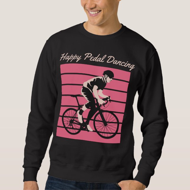 Glad Pedal Dansning - Cool Cyklist Design Lång Ärmad Tröja (Framsida)