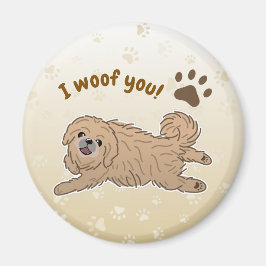 Glad Pekingeser Hund Älskare Jag Voffar Dig Tass Magnet
