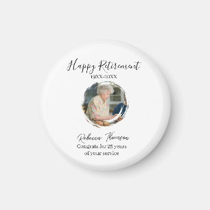 Glad pensionär år namn cirkel foto pensionerad magnet