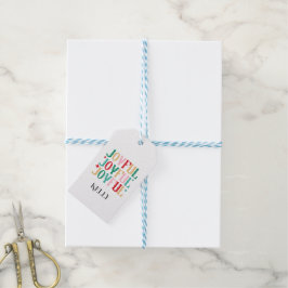 Glad Personlig Färgglad Jul Presentetikett