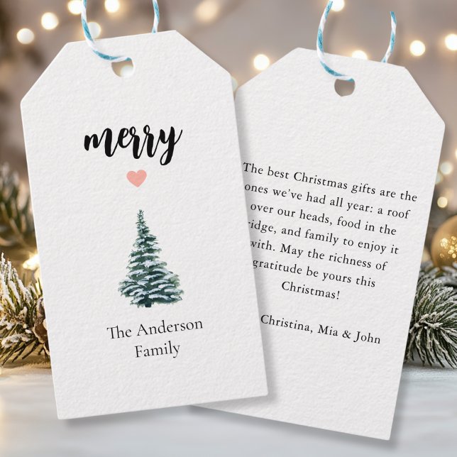 GLAD! Personlig modern julgran Presentetikett (MERRY! Personalized, modern Christmas tree design. Insert your text / name and personalize your prod)