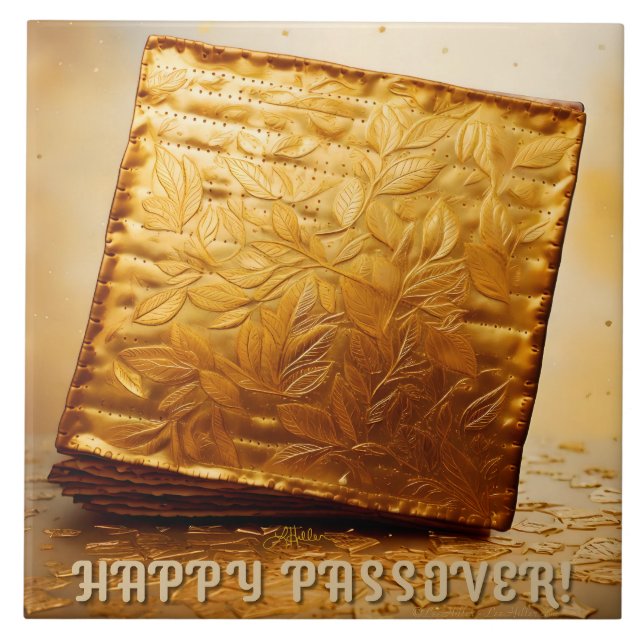 Glad Pesach! Guldmatza Kakelplatta (Framsidan)