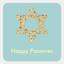 Glad Pesach Matzoh Davidsstjärna Fyrkantigt Klistermärke