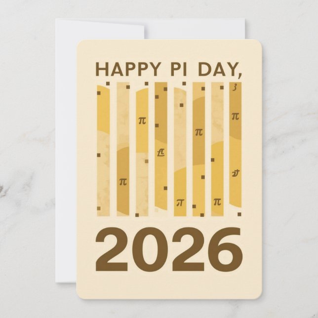 Glad Pi-dagen 2026 Retro Minimal Matematik Design  Inbjudningar (Framsida)