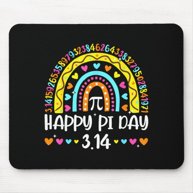 Glad Pi-dagen 3.14 Nummer Regnbåge Mat Geek Lärare Musmatta (Framsidan)