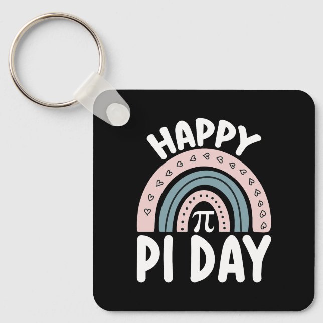 Glad Pi-dagen Boho Regnbåge Matematik Matematiker Nyckelring (Framsida)