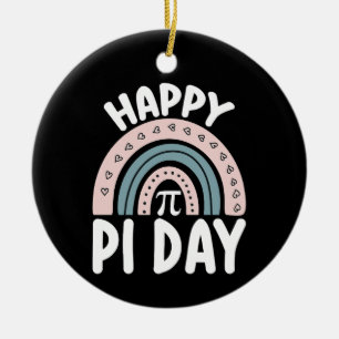 Glad Pi-dagen Boho Regnbåge Matematik Matematisk Julgransprydnad Keramik