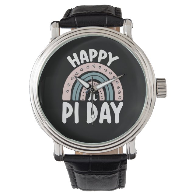 Glad Pi-dagen Boho Regnbåge Matte Matematiker Armbandsur (Framsida)