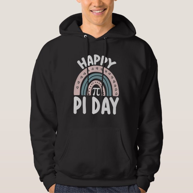 Glad Pi-dagen Boho Regnbåge Matte Matematiker Hoodie (Framsida)