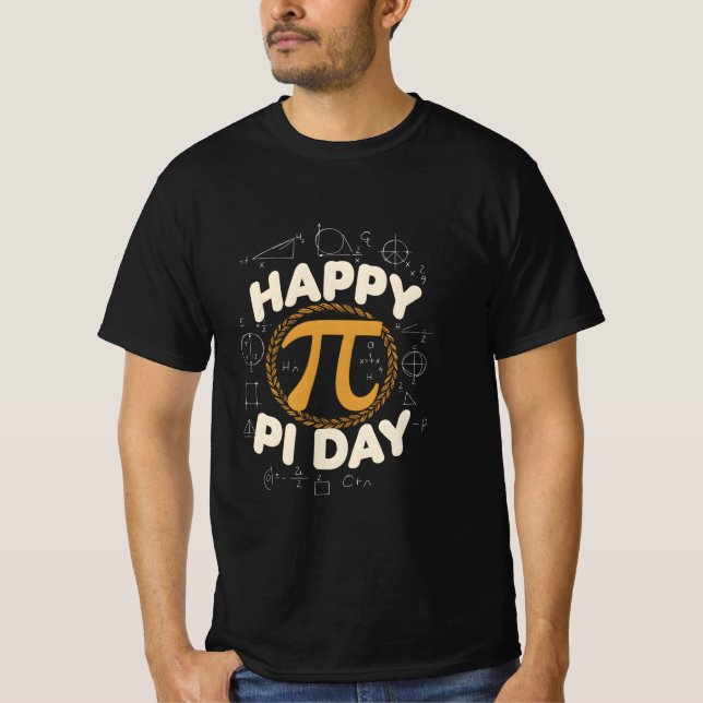 Glad Pi-dags T-Shirt – Rolig Mattee för Studenter, (Framsida)