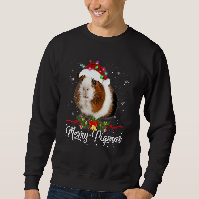 Glad Pigmas Ansiktsmask Marsvin Jul Tomte  Lång Ärmad Tröja (Framsida)