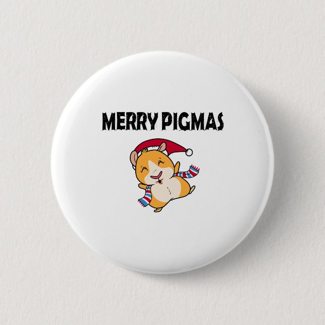 Glad Pigmas ansiktsmask Roligt marsvin jul  Knapp (Framsida)