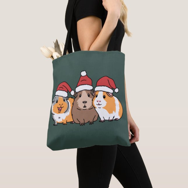 Glad Pigmas Marsvin Jul Djurälskare  Tygkasse (Närbild)