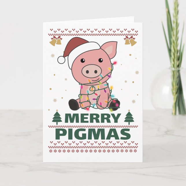 Glad Pigmas Rolig Gris Jul Pun Kort (Framsida)