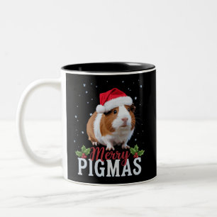 Glad Pigmas Rolig Marsvin Jul Santa Xmas Två-Tonad Mugg