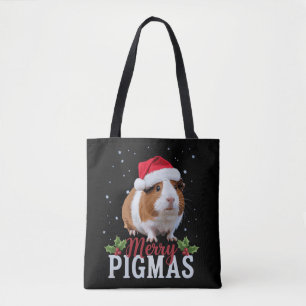 Glad Pigmas Rolig Marsvin Jul Santa Xmas Tygkasse