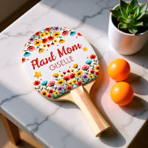 Glad pingisracket för vårträdgårdsmamma