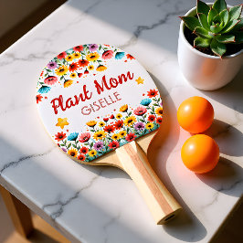 Glad pingisracket för vårträdgårdsmamma