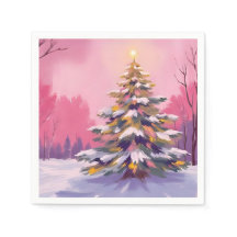 Glad Pink Jul | Vattenfärg Högtid