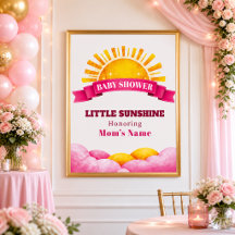 Glad Pink Lille Solsken Bebisens Första Dag Firand