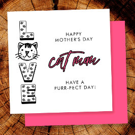 Glad Pink Mors Dag Från Katten Purrfect Kort