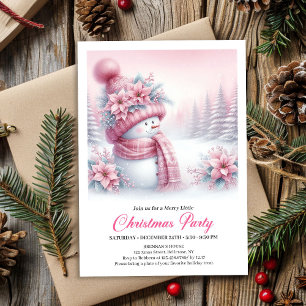 Glad Pink Snömannen Barn Nedladdning Jul Inbjudan