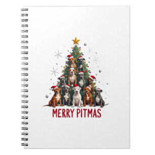 Glad Pitmas Pitbull Hund Fula Jultröjor Tr Anteckningsbok