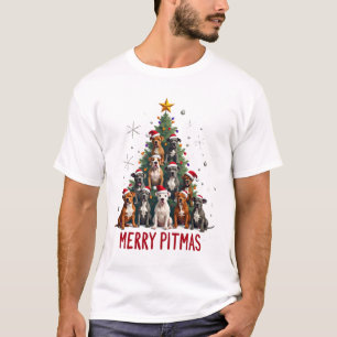 Glad Pitmas Pitbull Hund Fula Jultröjor Tr T Shirt