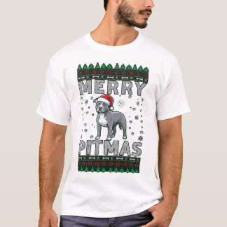 Glad Pitmas Pitbull Hund Julmössa Fula Jul T Shirt