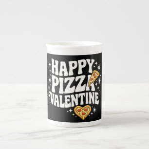 Glad Pizza Alla Hjärtans Dag Rolig Pizza Kärleksde Benporslin Mugg