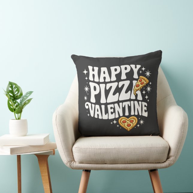 Glad Pizza Alla Hjärtans Dag Rolig Pizza Kärleksde Kudde (Stol)
