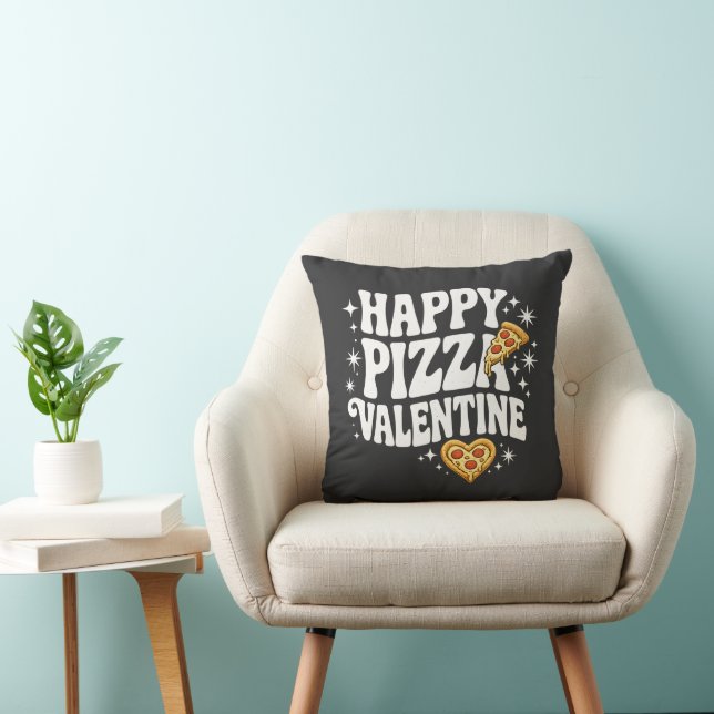 Glad Pizza Alla Hjärtans Dag Rolig Pizza Kärleksde Kudde (Stol)