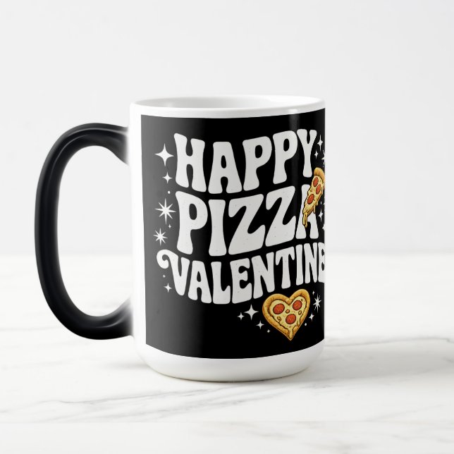 Glad Pizza Alla Hjärtans Dag Rolig Pizza Kärleksde Magisk Mugg (Vänster)