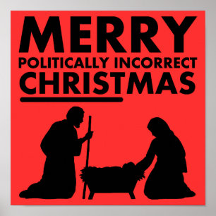 Glad politiskt inkorrekt julplakatskylt poster