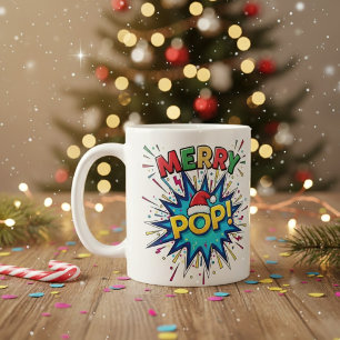 Glad Pop: Livlig Julmugg med Tecknad Stil från Sa Kaffemugg